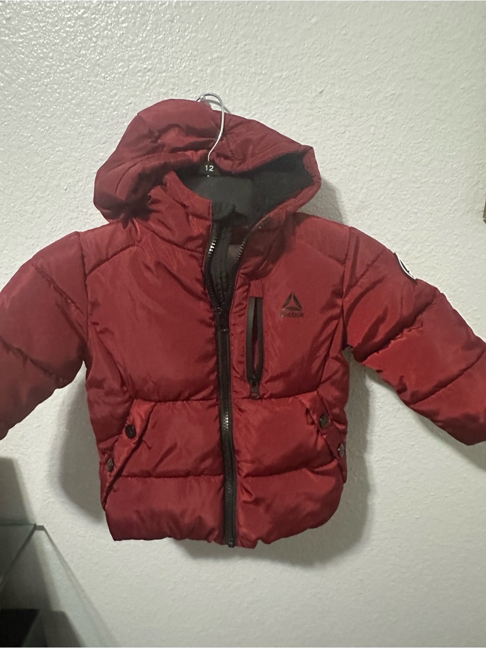 Reebok Kids Red Hooded Puffer Coat
